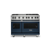 Viking - 48''W./24''D. Gas Sealed Burner Range-6 Burners/Griddle-Slate Blue-LP - Slate Blue