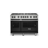Viking - 48''W./24''D. Gas Sealed Burner Range-8 Burners-Cast Black-LP - Cast Black