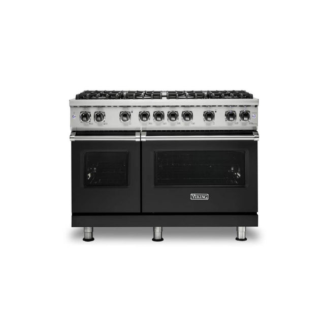 Viking - 48''W./24''D. Gas Sealed Burner Range-8 Burners-Cast Black-LP - Cast Black