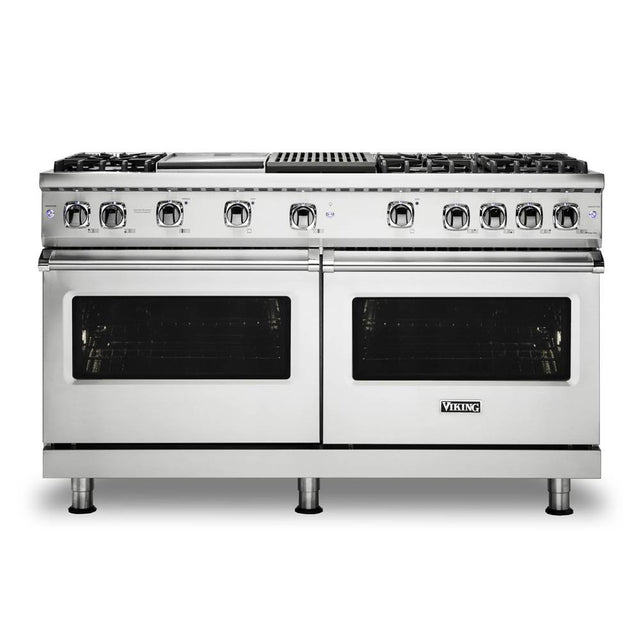 Viking - 60''W./24''D. Gas Sealed Burner Range-6 Burners/GriddleandGrill-Stainless - Stainless Steel