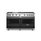 Viking - 60''W./24''D. Gas Sealed Burner Range-6 Burners/Griddle&Grill-Cast Black-LP - Cast Black