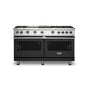 Viking - 60''W./24''D. Gas Sealed Burner Range-6 Burners/Griddle&Grill-Cast Black-LP - Cast Black