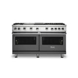 Viking - 60''W./24''D. Gas Sealed Burner Range-6 Burners/Griddle&Grill-Damascus Grey - Damascus Grey