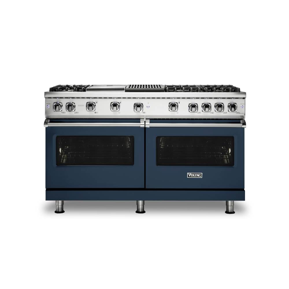 Viking - 60''W./24''D. Gas Sealed Burner Range-6 Burners/Griddle&Grill-Slate Blue - Slate Blue