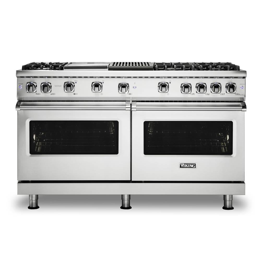 Viking - 60''W./24''D. Gas Sealed Burner Range-6 Burners/GriddleandGrill-Stainless-LP - Stainless Steel
