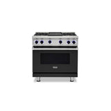 Viking - 36''W./24''D. Gas Sealed Burner Range-6 Burners-Cast Black - Cast Black