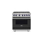 Viking - 36''W./24''D. Gas Sealed Burner Range-6 Burners-Cast Black-LP - Cast Black