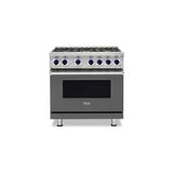 Viking - 36''W./24''D. Gas Sealed Burner Range-6 Burners-Damascus Grey-LP - Damascus Grey