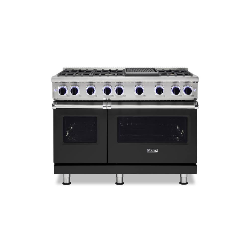 Viking - 48''W./24''D. Gas Sealed Burner Range-6 Burners-Cast Black - Cast Black