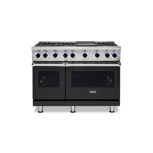 Viking - 48''W./24''D. Gas Sealed Burner Range-6 Burners-Cast Black - Cast Black