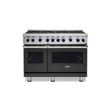 Viking - 48''W./24''D. Gas Sealed Burner Range-8 Burners-Cast Black-LP - Cast Black
