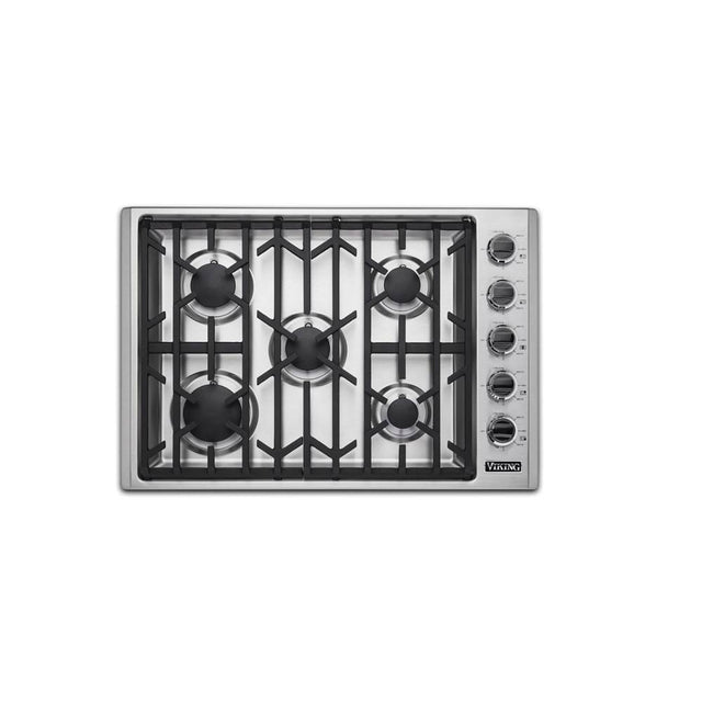Viking - 30''W. Gas Cooktop-5 Burners-Stainless - Stainless Steel
