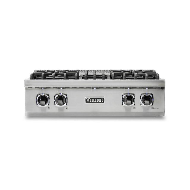 Viking - 30''W./24''D. Gas Sealed Burner Rangetop-4 Burners-Stainless - Stainless Steel