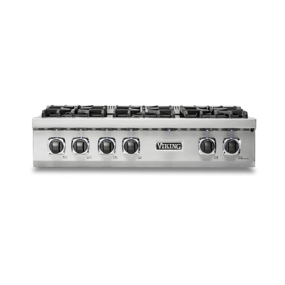 Viking - 36''W./24''D. Gas Sealed Burner Rangetop-6 Burners-Stainless-LP - Stainless Steel