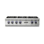 Viking - 36''W./24''D. Gas Sealed Burner Rangetop-4 Burners/Griddle-Stainless-LP - Stainless Steel