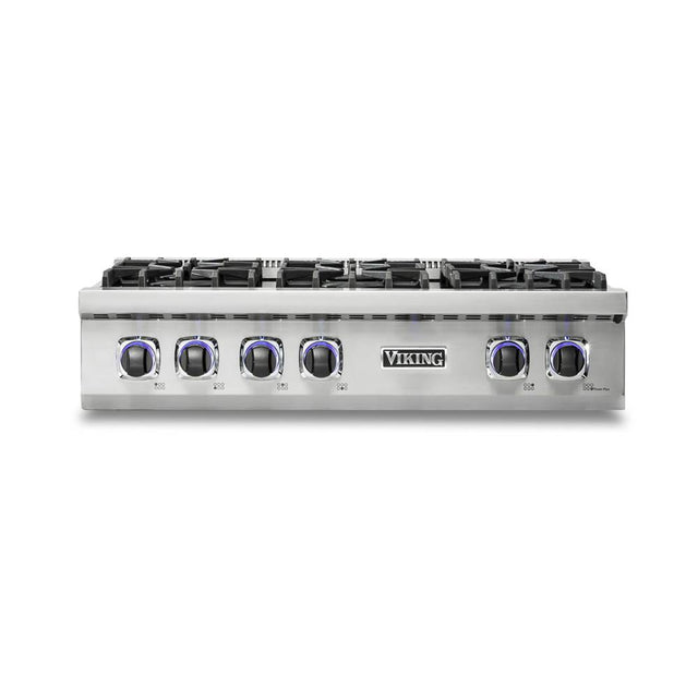 Viking - 36''W./24''D. Gas Sealed Burner Rangetop-6 Burners-Stainless - Stainless Steel