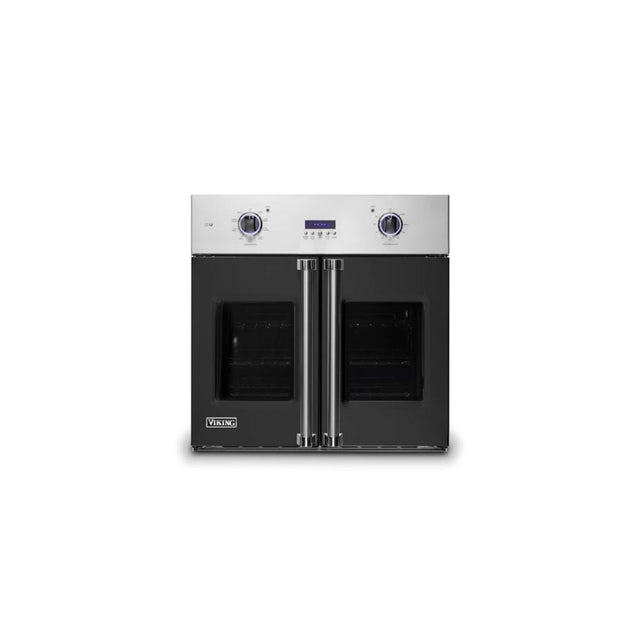 Viking - 30''W. French-Door Single Built-In Electric Thermal Convection Oven-Cast Black - Cast Black