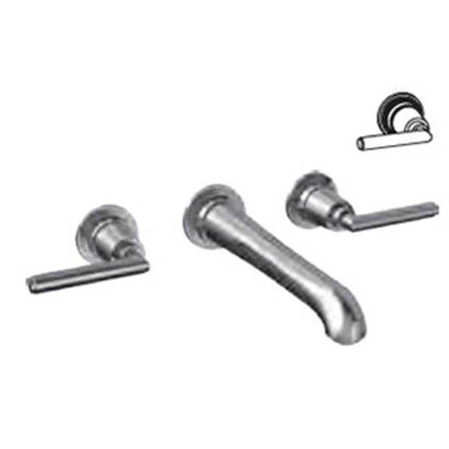 Vissoni - 8-1/2'' Wall Mount Widespread Lavatory - Uses WM-0020 valve - Roman Bronze