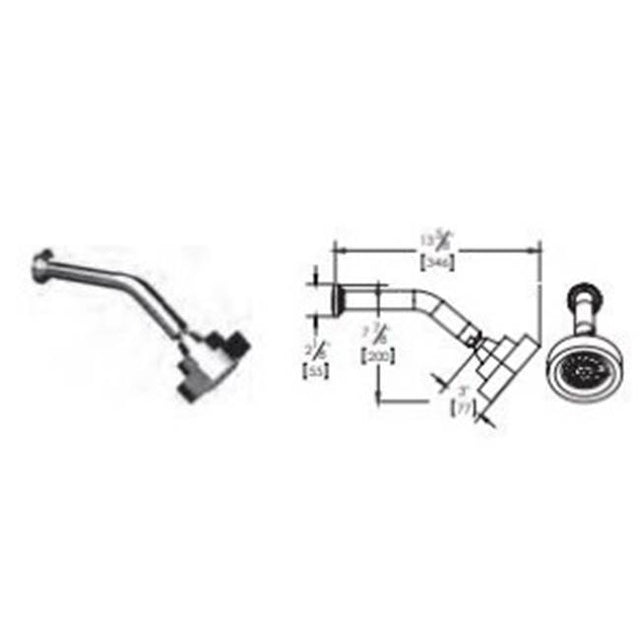 Vissoni - Multifunction Shower Head w/Arm and Flange - Polished Chrome