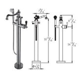 Floor Mount Tub Filler w/Single Function Hand Shower and Hose - Uses P0800 valve