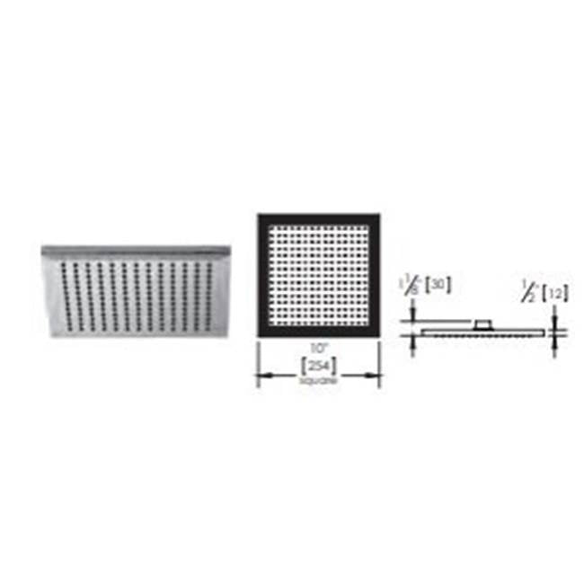 Vissoni - 10'' Square rain head (Metropoli) - Polished Chrome