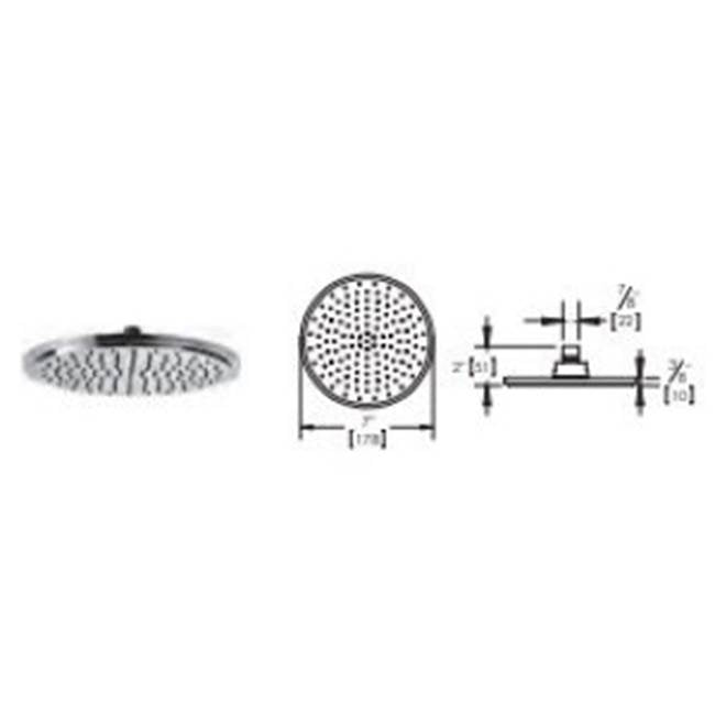Vissoni - 7'' Rain head (Guilloche) - Polished Chrome