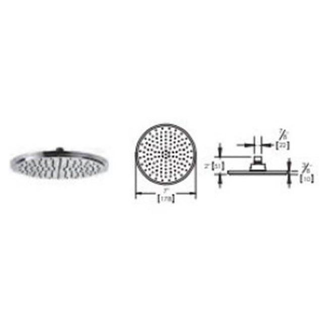 Vissoni - 7'' Rain head (Guilloche) - Polished Chrome