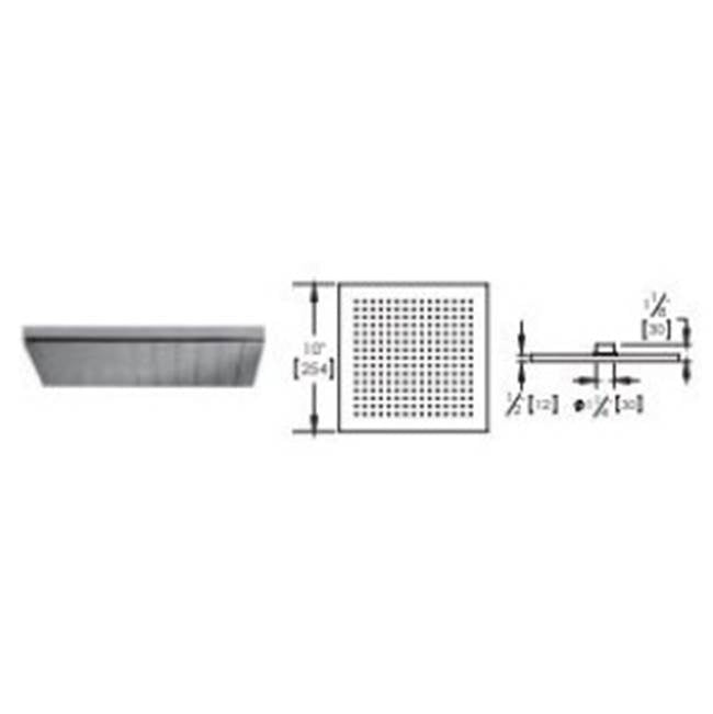 Vissoni - 10'' Square rain head (Zeo) - Polished Chrome
