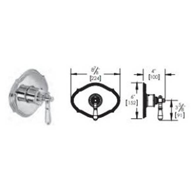 Vissoni - 3/4'' Thermostatic Trim - Uses TH-6300 valve - Polished Chrome