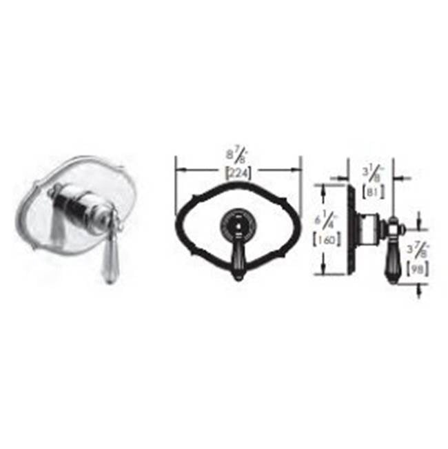 Vissoni - 3/4'' Thermostatic Trim - Uses TH-6300 valve - Polished Chrome