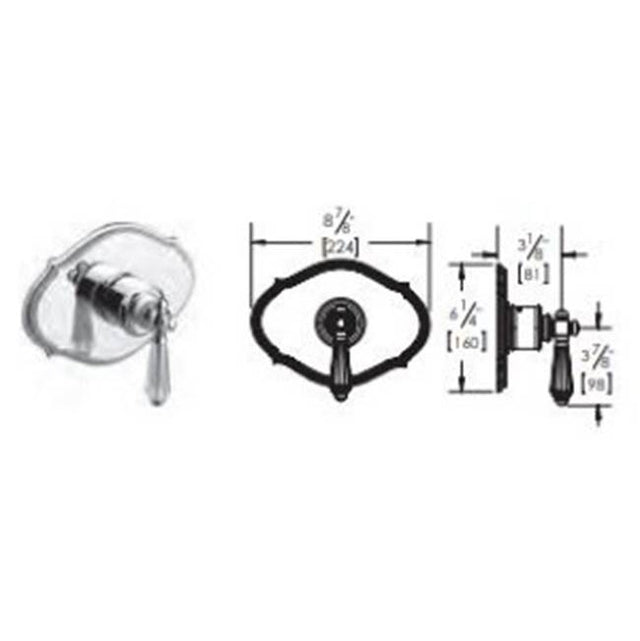 Vissoni - 3/4'' Thermostatic Trim - Uses TH-6300 valve - Polished Chrome