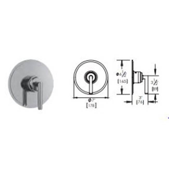Vissoni - 3/4'' Thermostatic Trim - Uses TH-6300 - Polished Chrome