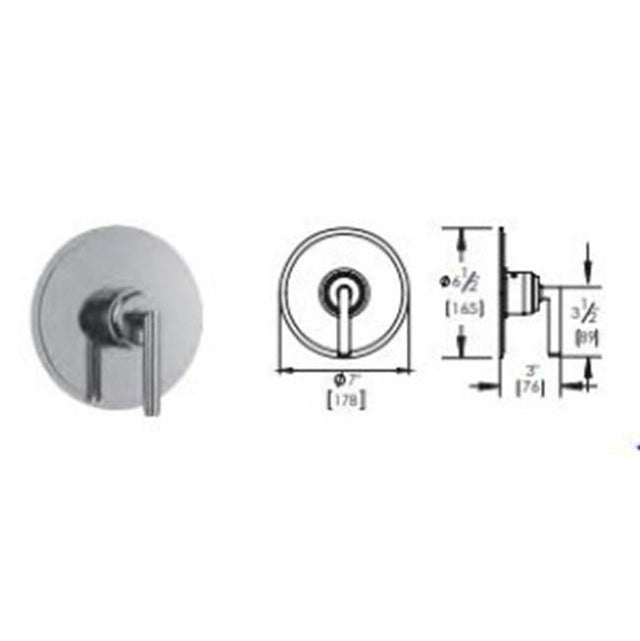 Vissoni - 3/4'' Thermostatic Trim - Uses TH-6300 - Polished Chrome