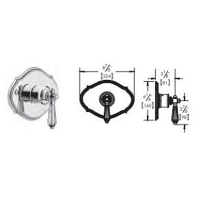 Vissoni - 3/4'' Thermostatic Trim - Uses TH-6300 valve - Polished Chrome