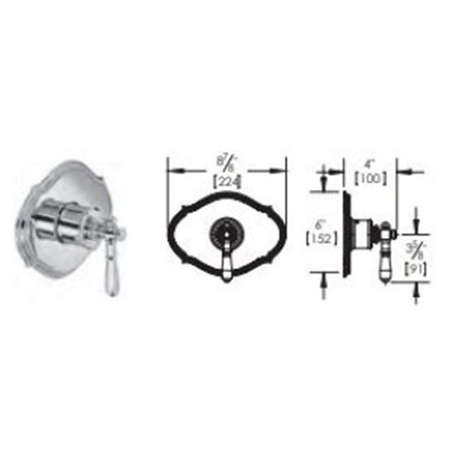 Vissoni - 3/4'' Thermostatic Trim - Uses TH-6300 valve - Polished Chrome