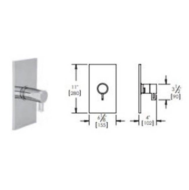 Vissoni - 3/4'' Thermostatic Trim - Uses TH-6300 valve - Polished Chrome