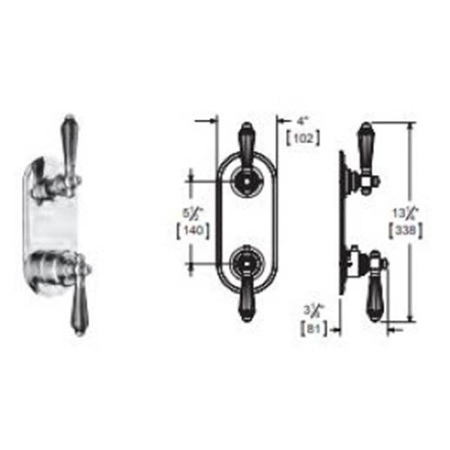 Vissoni - 1/2'' Thermostatic Trim w/1-Way Volume Control - Uses TH-9010 valve - Polished Chrome
