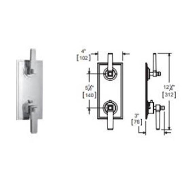 Vissoni - 1/2'' Thermostatic Trim w/1-Way Volume Control - Uses TH-9010 valve - Polished Chrome