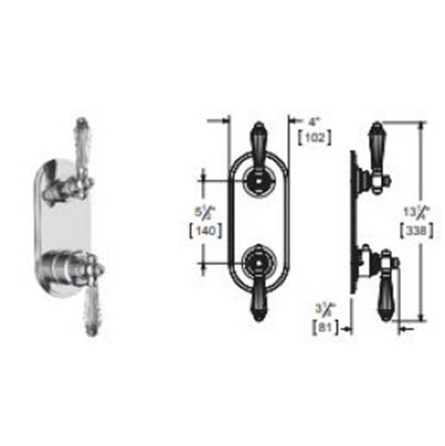 Vissoni - 1/2'' Thermostatic Trim w/1-Way Volume Control - Uses TH-9010 valve - Polished Chrome