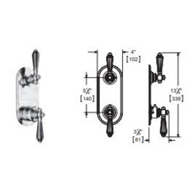 Vissoni - 1/2'' Thermostatic Trim w/2-Way Diverter (shared) - Uses TH-9212 valve - Polished Chrome