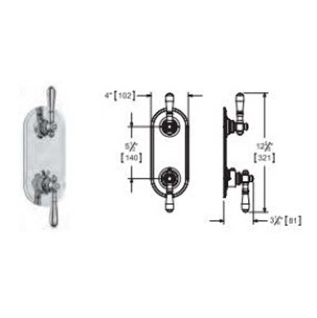 Vissoni - 1/2'' Thermostatic Trim w/2-way Diverter (non-shared) Uses TH9210 valve - Roman Bronze