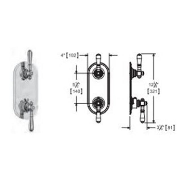 Vissoni - 1/2'' Thermostatic Trim w/2-way Diverter (non-shared) Uses TH9210 valve - Roman Bronze