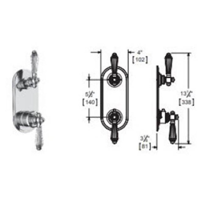 Vissoni - 1/2'' Thermostatic Trim w/2-Way Diverter (non-shared) - Uses TH-9210 valve - Roman Bronze