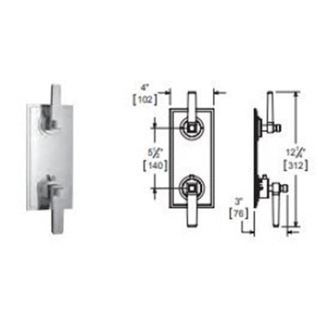 Vissoni - 1/2'' Thermostatic Trim w/2-Way Diverter (non-shared) - Uses TH-9210 valve - Roman Bronze