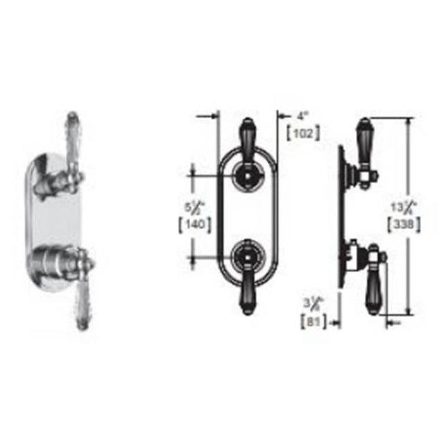 Vissoni - 1/2'' Thermostatic Trim w/2-Way Diverter (non-shared) - Uses TH-9210 valve - Antique Brass