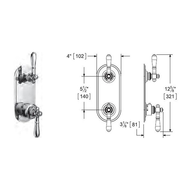 Vissoni - 1/2'' Thermostatic Trim w/3-Way Diverter (non-shared) - Uses TH-9310 valve - Roman Bronze