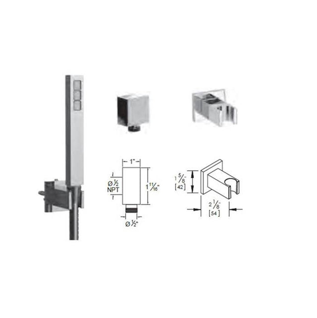 Vissoni - Hand shower wall mount bracket only (Zeo) - Roman Bronze