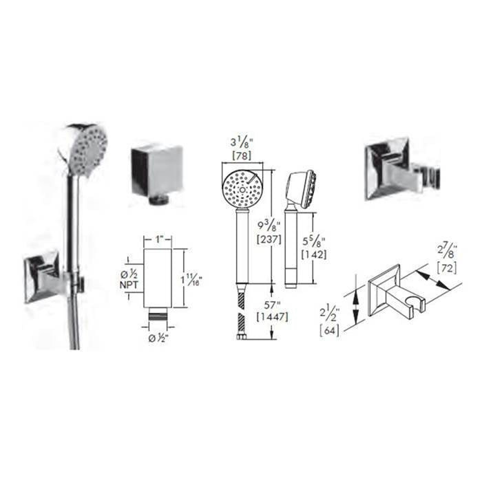 Vissoni - Multifunction Hand Shower Set w/Bracket, Supply Elbow, and Hose - Roman Bronze