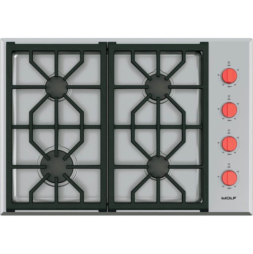 Wolf - 30'' Professional Gas Cooktop / Ng - Stainless Steel
