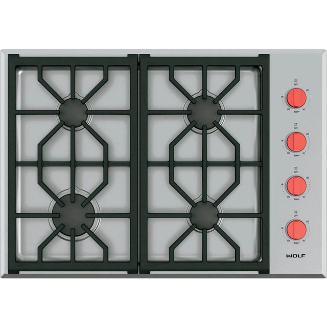 Wolf - 30'' Professional Gas Cooktop / Ng - Stainless Steel